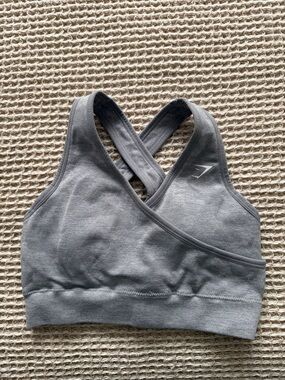 Gymshark Grey Camo Crisscross Seamless Sports Bra